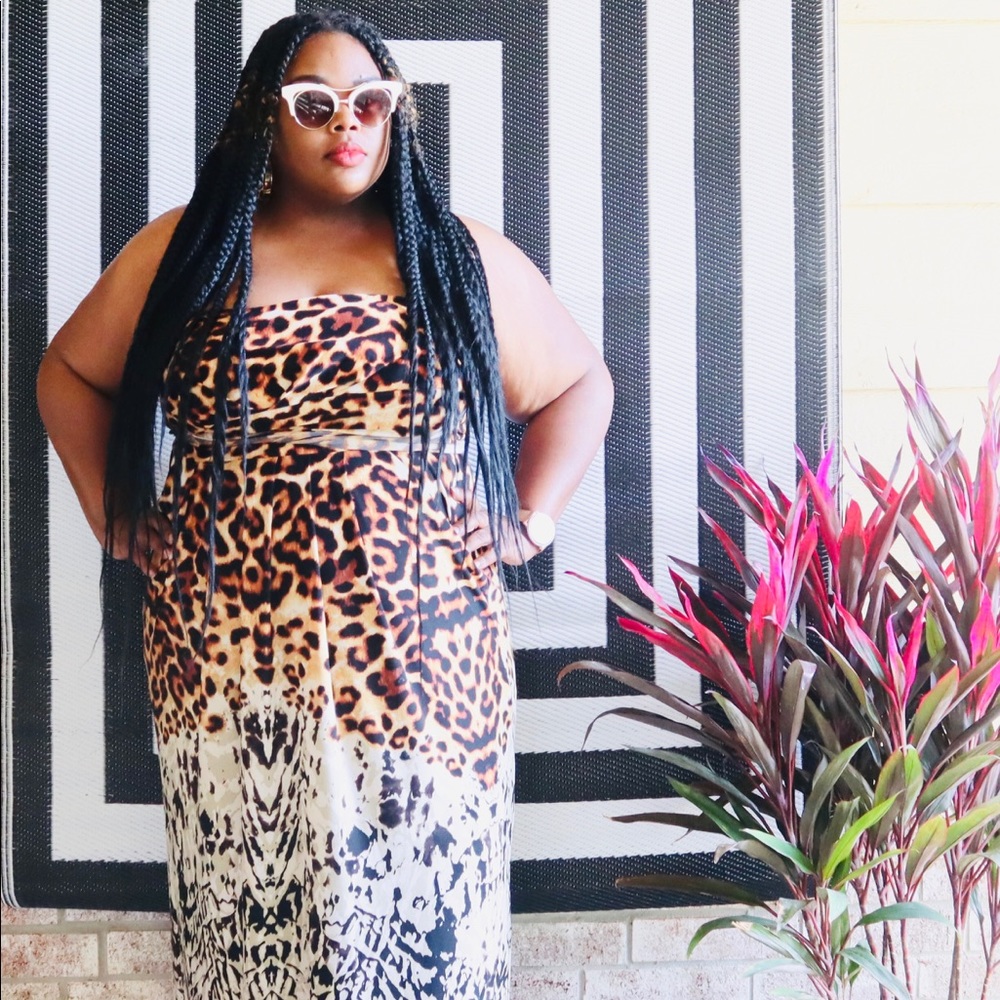 "Leopard nights" dress with pockets